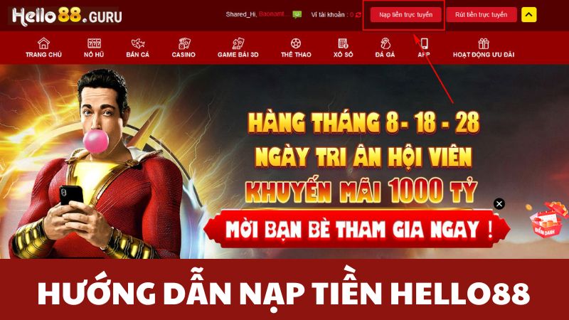 Nhà cái cung cấp đa dạng hình thức nạp tiền cho người chơi lựa chọn